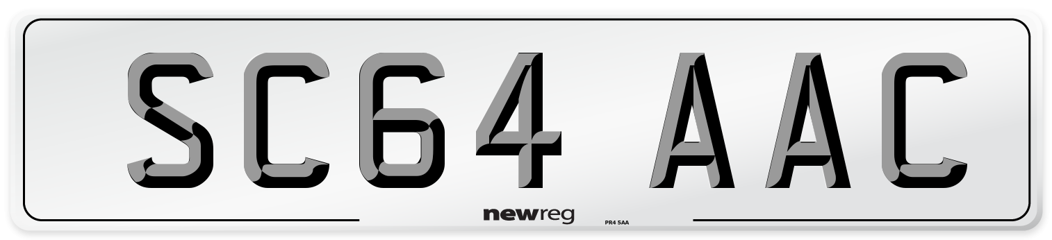 SC64 AAC Number Plate from New Reg